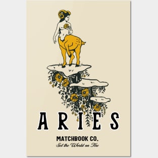 "Aries Matchbook Co: Set The World On Fire" Cool Zodiac Art Posters and Art